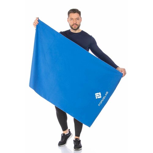 Полотенце FORCELAB большое спортивное быстросохнущее мягкое из микрофибры для бассейна тренировок фитнеса спорта для рук и лица размер 80х130 синее 1070₽