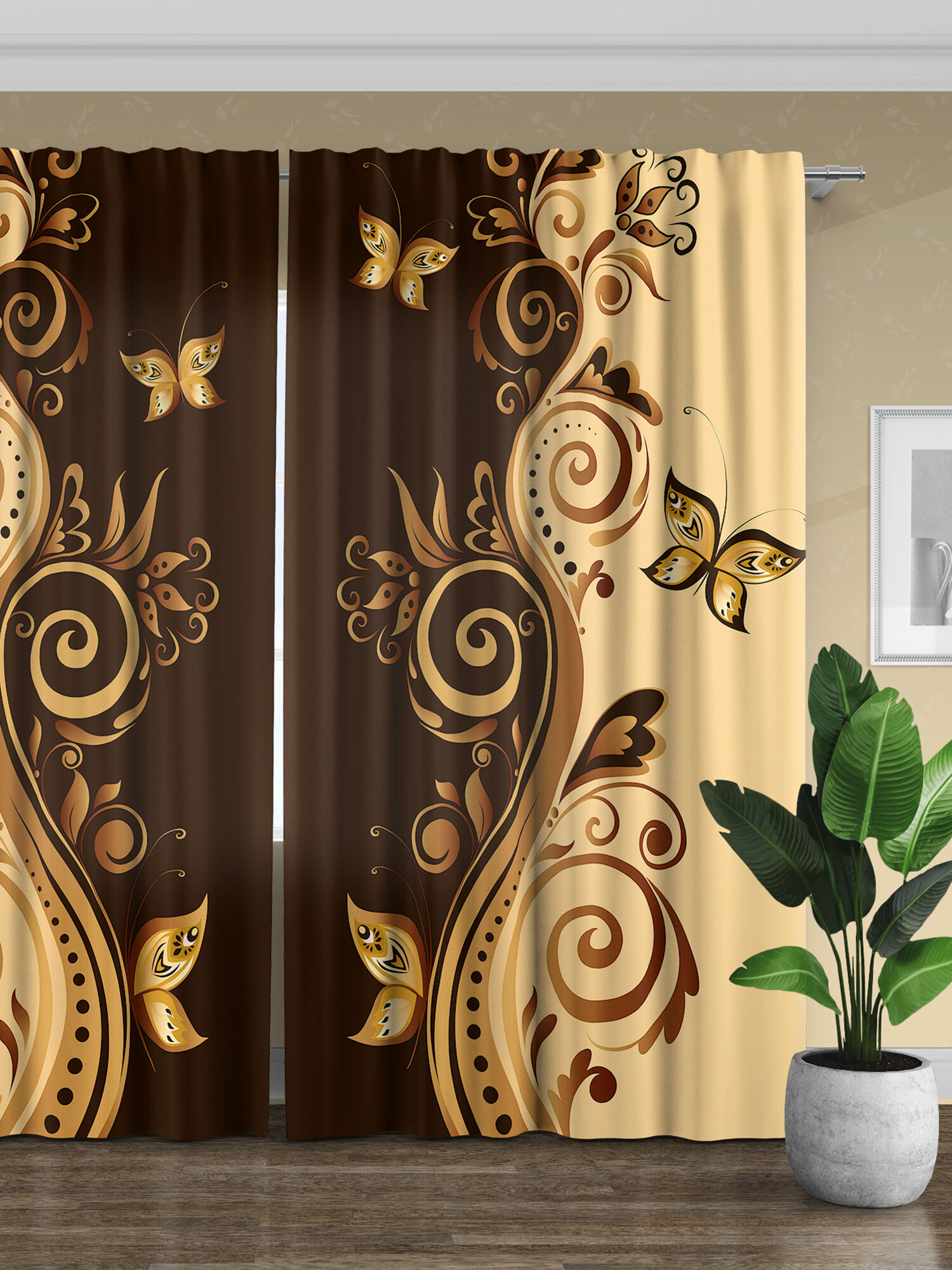 Фотошторы Decorito 145х260см 2шт для гостиной зала и спальни комплект штор на окна. Занавески (габардин)