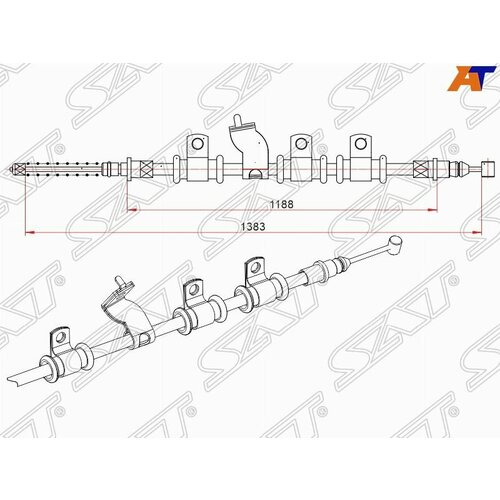 Трос ручного тормоза CHEVROLET AVEO 08-11/KALOS 05-08/RAVON NEXIA R3 16- левый