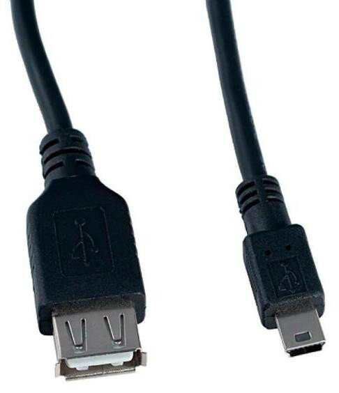 Кабель (VS (U210) USB2.0 A розетка-MiniUSBвилка, 1,0 м черный)