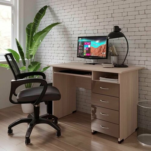 Компьютерный стол Милан 3 110х75х60 шимо светлый темный шоколад глянец 28231₽