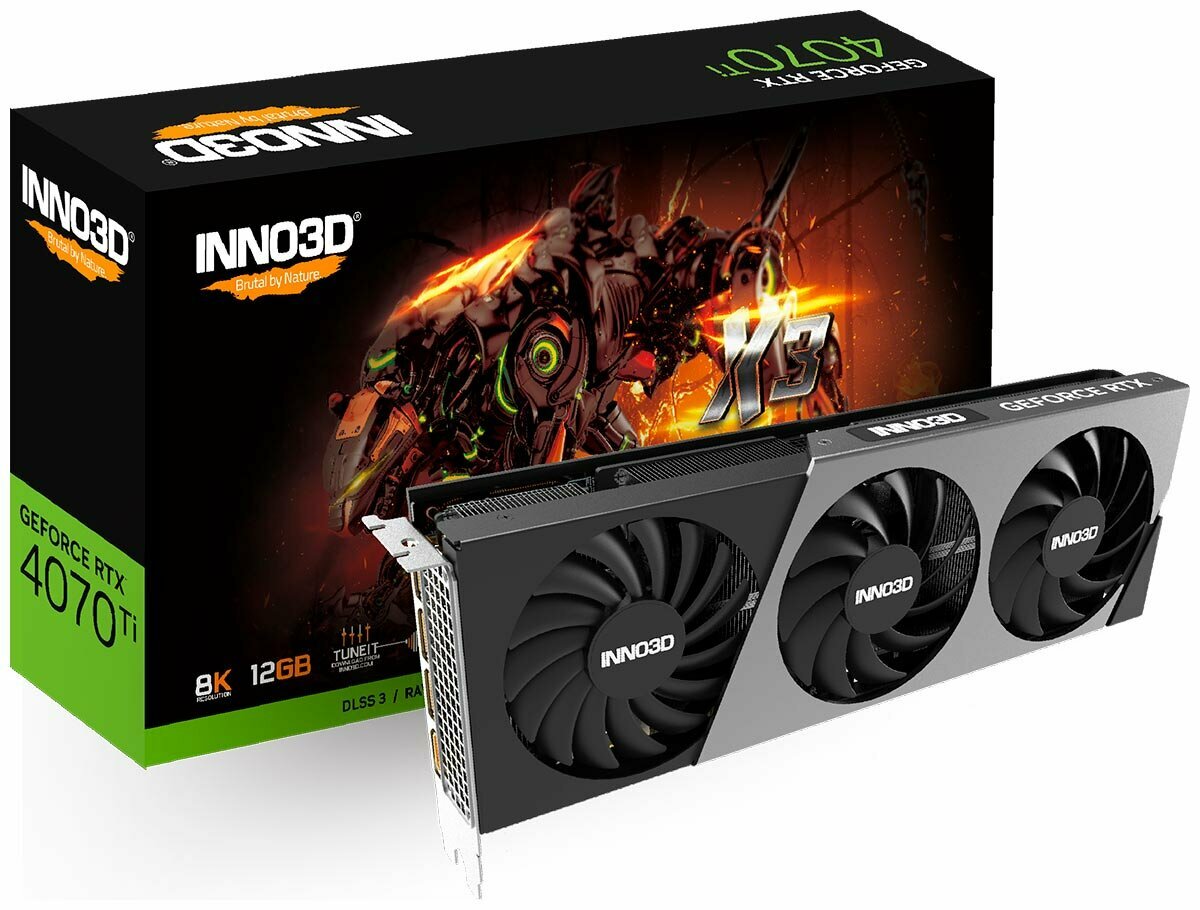 Видеокарта INNO3D GeForce RTX 4070 Ti X3 12GB (N407T3-126X-186148N)