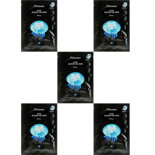 JMsolution Набор тканевых масок ультратонких с экстрактом медузы Active Jellyfish Vital Mask Prime 5 шт. jmsolution active jellyfish vital masks 33ml 10pcs