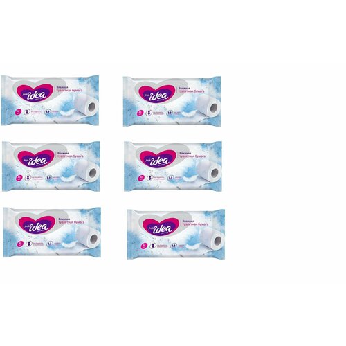 Fresh Idea Туалетная бумага влажная растворяющаяся 13 х 17 см 40 штуп 6 уп 954₽