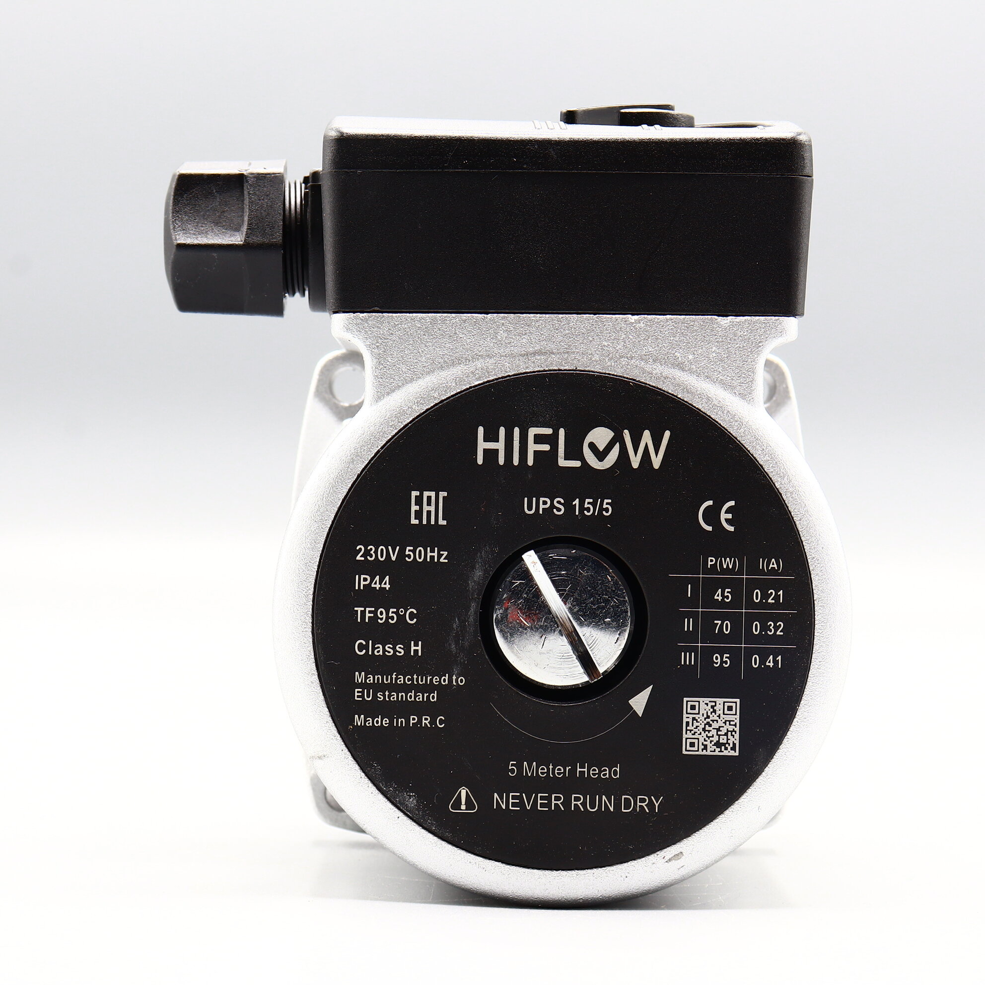 Насос циркуляционный HIFLOW UPS 15/50 95W (аналог) Grundfos UPS 15-50 для широкого модельного ряда газовых котлов вращение против часовой стрелки (без улитки) арт. 5655622 150100102 250100301