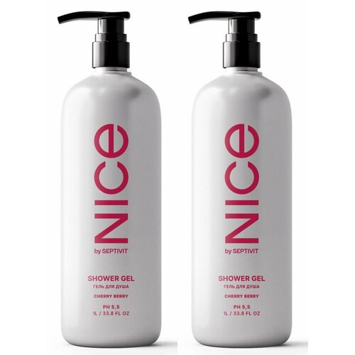 NICE by Septivit Гель для душа Cherry Berry, 1 л, 2 шт