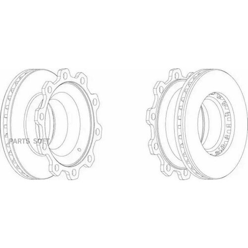 BERAL BCR205A _диск тормозной ! задн. венти 377/290x45/160,10n, с ABS\BPW SKH, SB3745/KNORR SB6