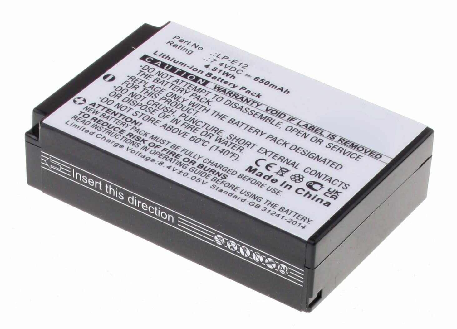 Аккумуляторная батарея iBatt iB-F477 650mAh, для камер EOS M EOS 100D EOS M2 EOS Rebel SL1