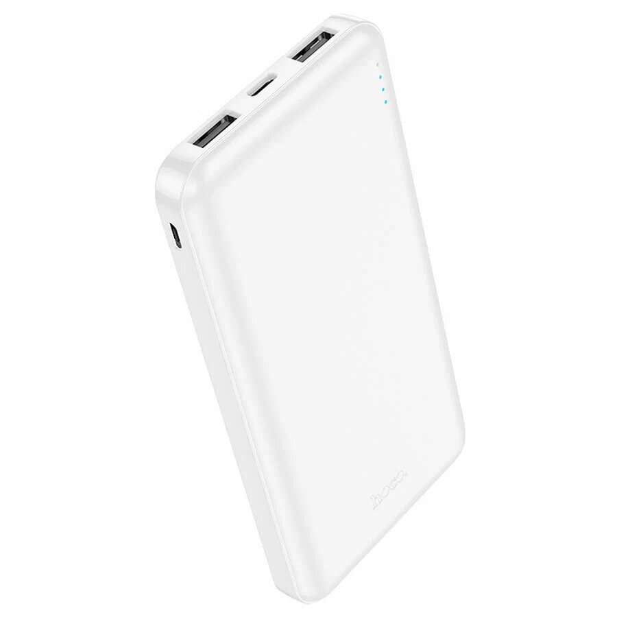 Аккумулятор внешний универсальный Hoco J100 10000 mAh High-ranking power bank (2USB:5V-2.1A) Белый