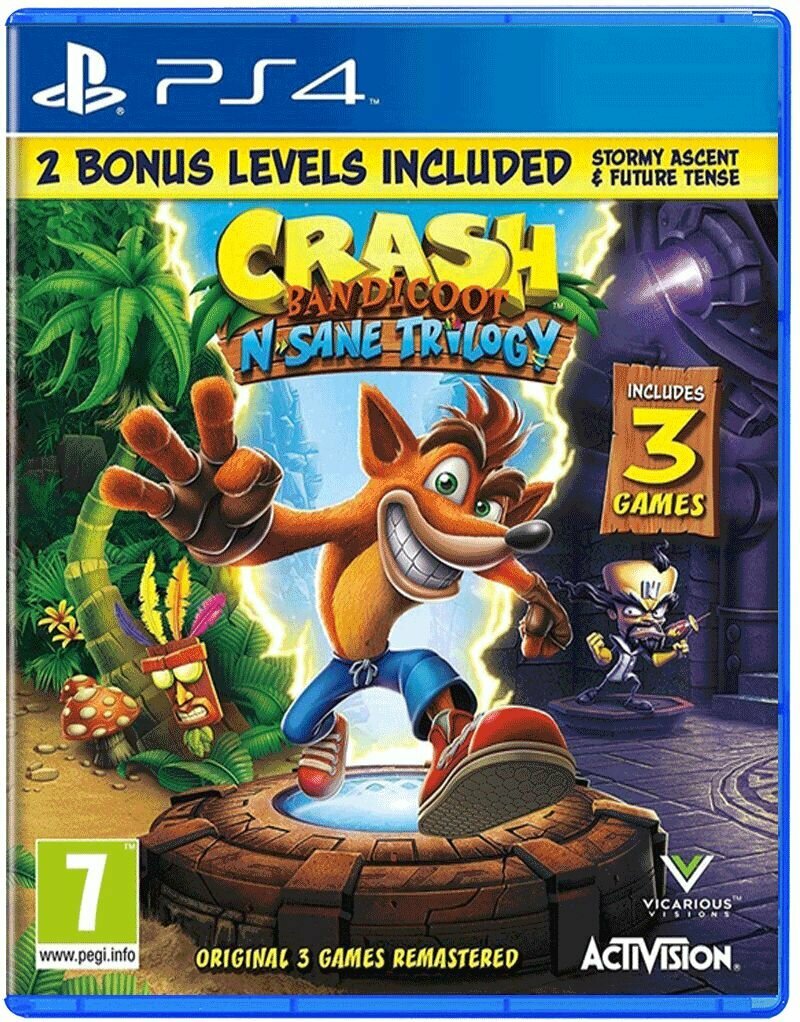Игра Crash Bandicoot N.sane Trilogy (Английская версия) для PlayStation 4