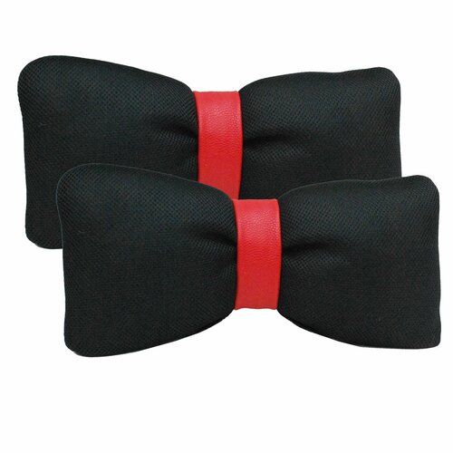 Подушка автомобильная на подголовник 3D чернаякрасный комплект 2 шт 923₽