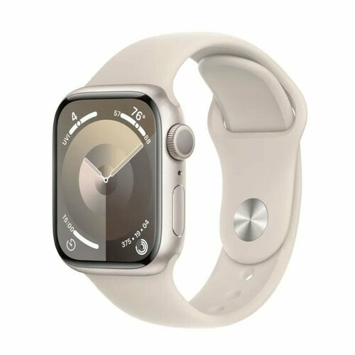 смарт часы apple watch series 8 gps 45mm starlight aluminium case starlight sport band mnuq3ll a Смарт-часы Apple Watch Series 9 (GPS), Aluminium Case, 41mm, Sport Band, Starlight