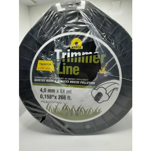 Леска для триммера с металлическим стержнем Trimmer Line (диаметр 4мм. длина 81м.) trimmer spool line bd032 for black