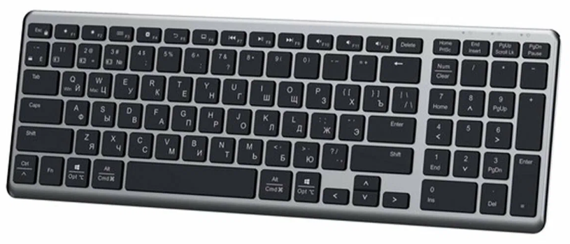 Клавиатура беспроводная UGREEN KU005 (15956) 2.4GHz Bluetooth 5.0 Ultra Slim Wireless Keyboard. Цвет: серебристый