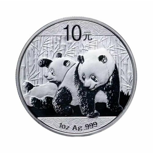 Монета 10 юаней Китай 2010 год Панда, в капсуле