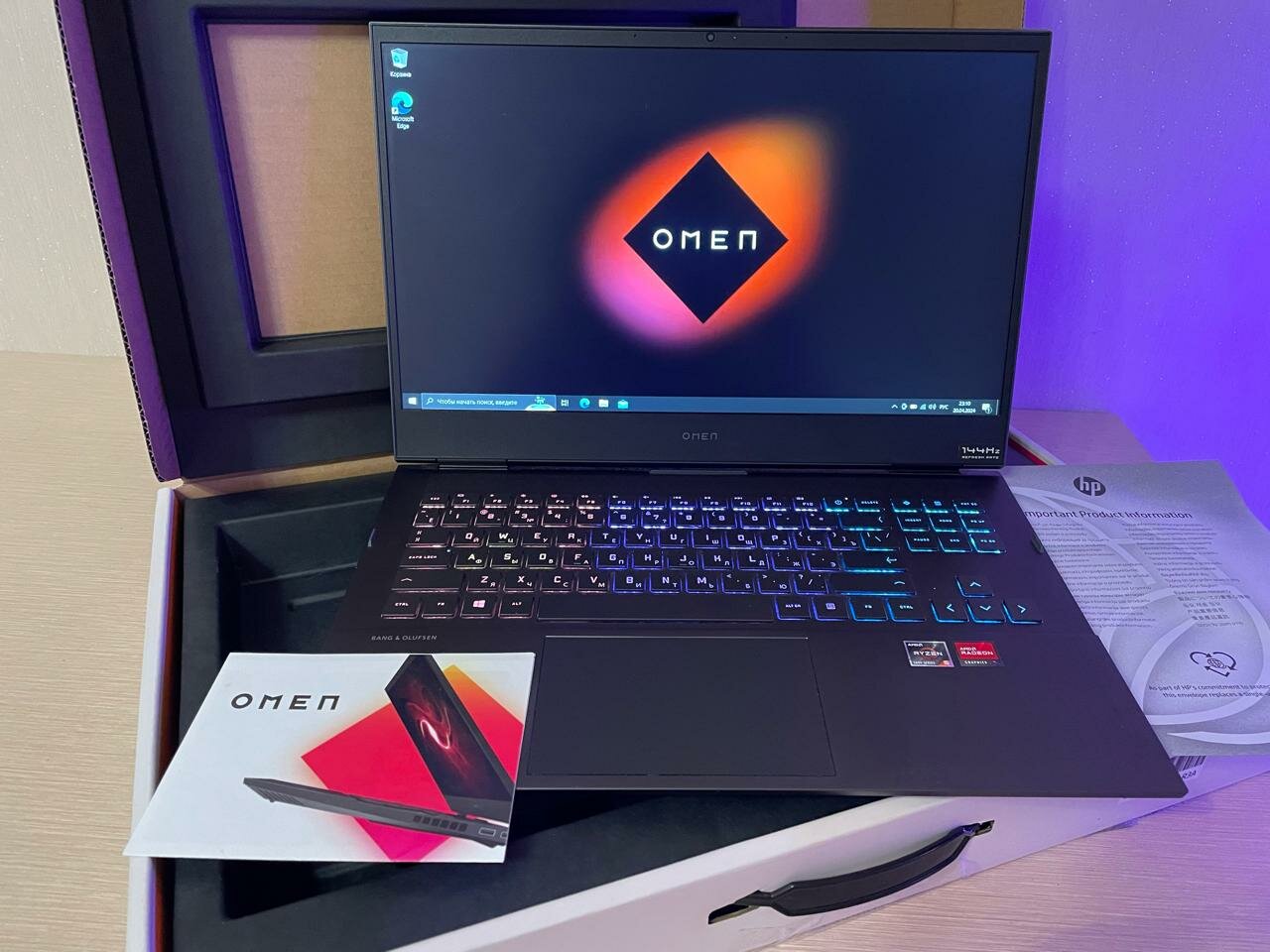 Премиальный игровой красавец HP Omen 16.1 R5 RX 6600 8GB Gddr 6GB RAM 16GB SSD 512GB