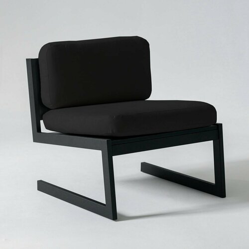 Кресло лофт Bengal 65х69х75 см обивка велюр цвет черный на кухню в офис в прихожую на балкон в кафе в салон красоты прямой 14900₽