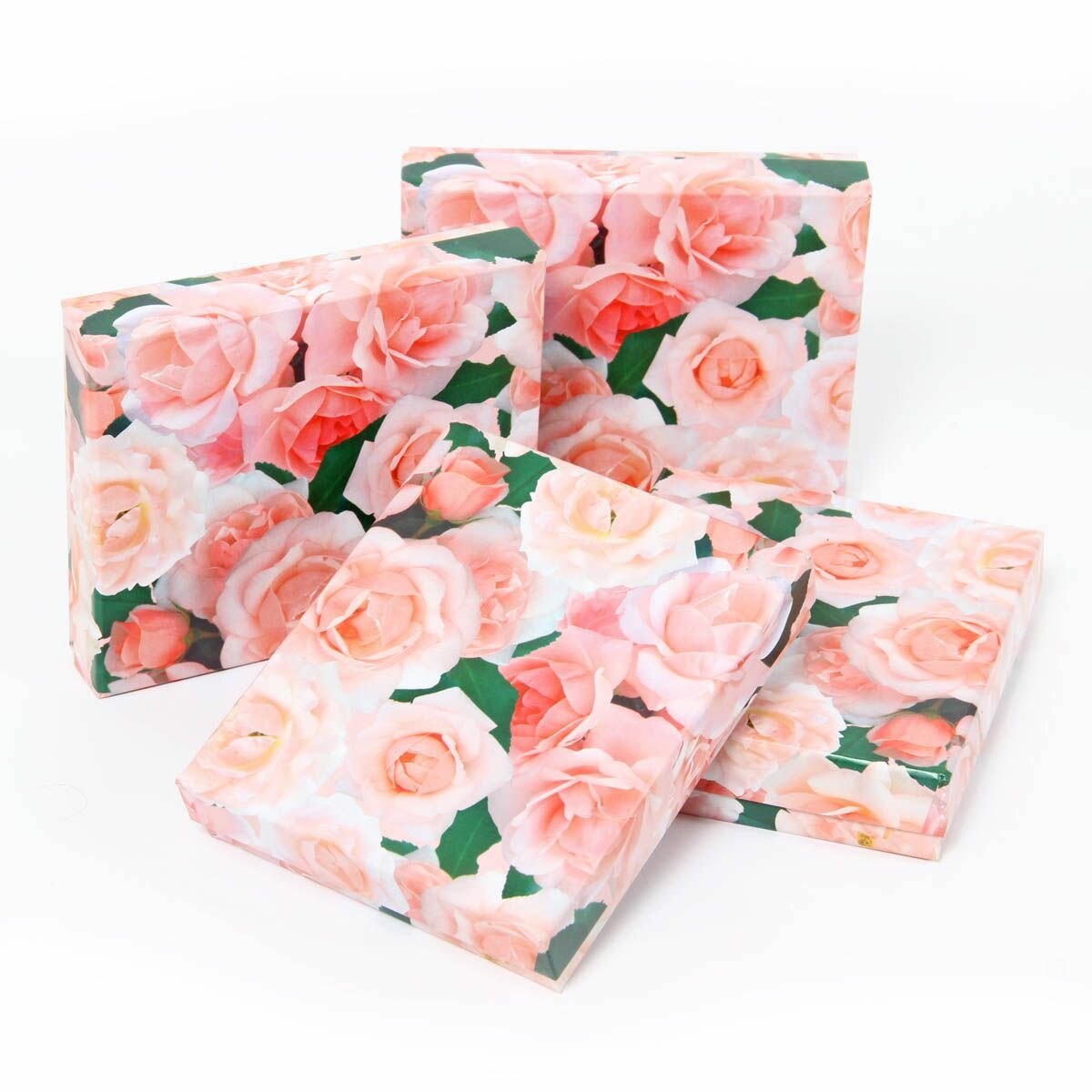 Набор подарочных коробок, Veld-Co / Прямоугольные, нежные розы, 4 шт