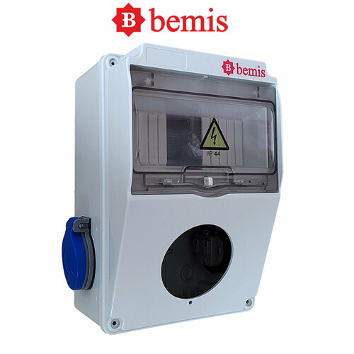 Щиток для 7 автоматов, с 2 розетками Sсhuko, IP44, Bemis, BD5-2101-2020