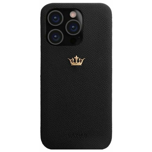 Чехол Caviar Leather Fine Case для iPhone 15 Pro Мах, кожа, черный