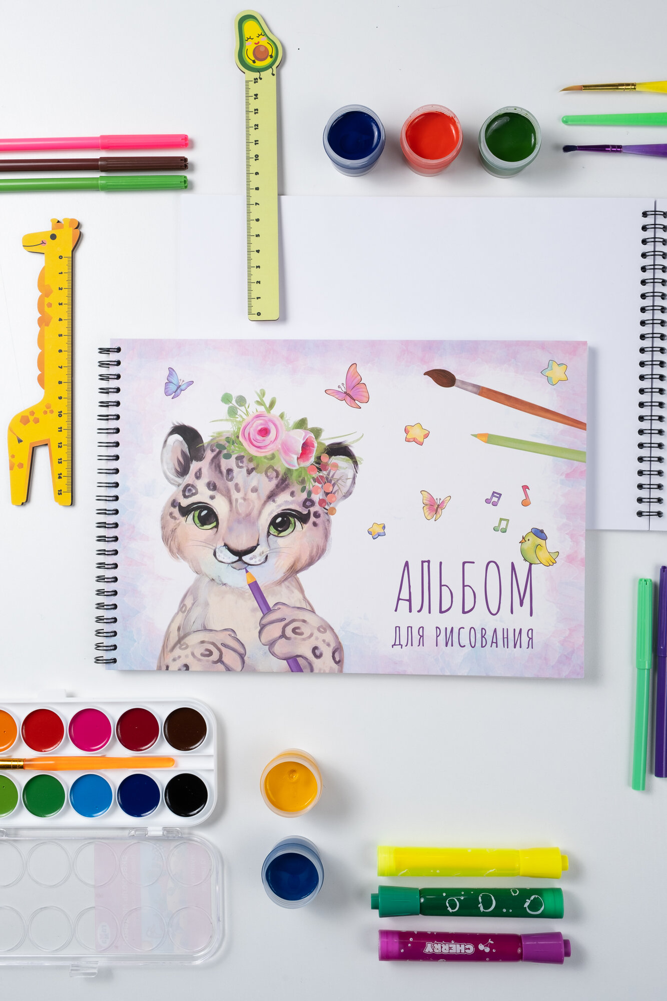 Альбом Yulka Crafts "Леопард", мелованный картон, A4, 160г/м², 40л, — фото 1