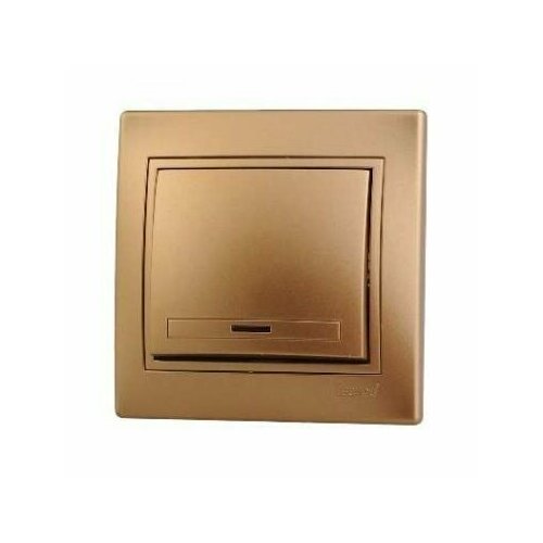 Выключатель с подсветкой Lezard Mira 701-1313-111 металлик золото