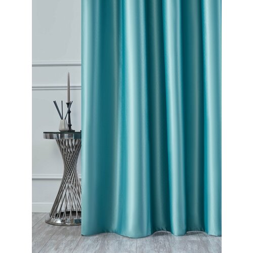 Штора SANPA HOME атласная на люверсах Блэкаут плотная светонепроницаемая бирюзовый размер 200х260 2495₽