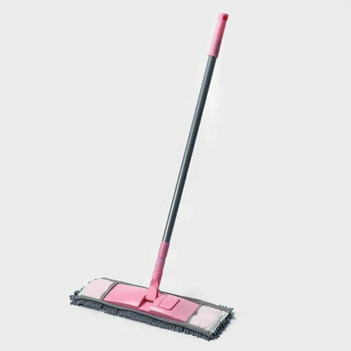 фото Швабра для мытья пола плоская с телескопической ручкой Raccoon Букля , 41 12 90(120) см, микрофибра