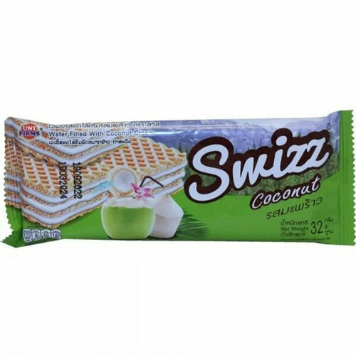 Вафли с кремом со вкусом кокоса "Swizz" Uni Firms | Юни Фирмы 32г
