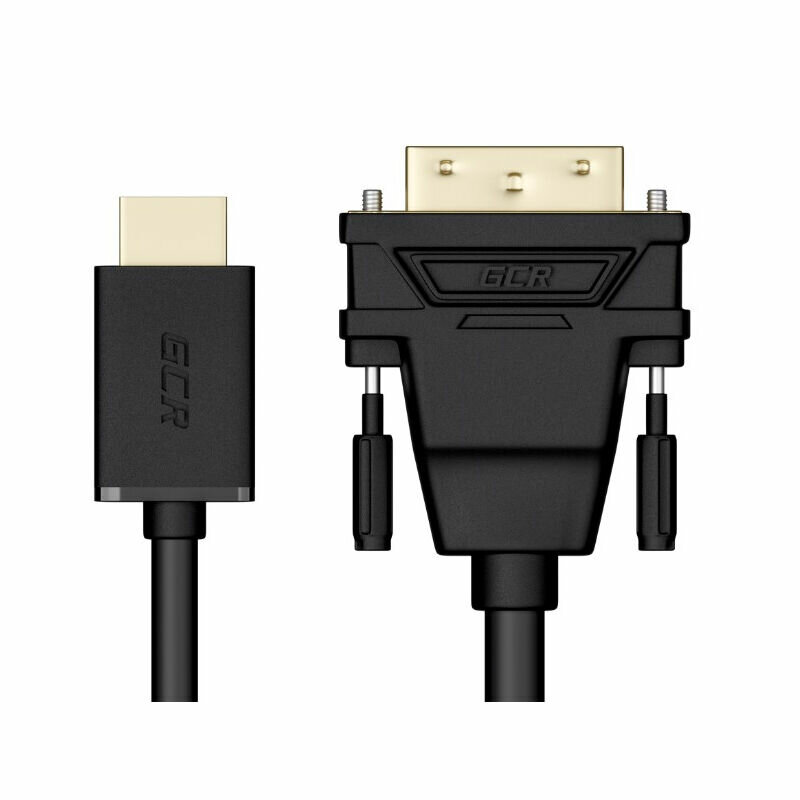 Greenconnect Кабель HDMI-DVI 0.3m черный, OD7.3mm, 28/28 AWG, позолоченные контакты, 19pin AM / 24+1M AM Dual Link, GCR-HD2DVI1-0.3m, тройной экран Greenconnect HDMI (m) - DVI-D (m) 0.5м (GCR-HD2DVI1- - фото №17