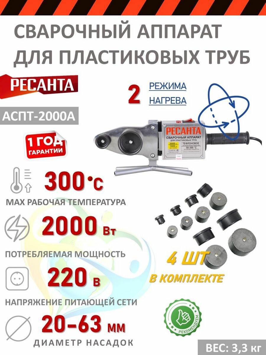 фото Аппарат для сварки ПВХ труб АСПТ-2000А