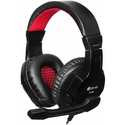 Наушники с микрофоном Оклик HS-L320G Phoenix черный/красный 1.9м мониторные оголовье (359482) красный, черный