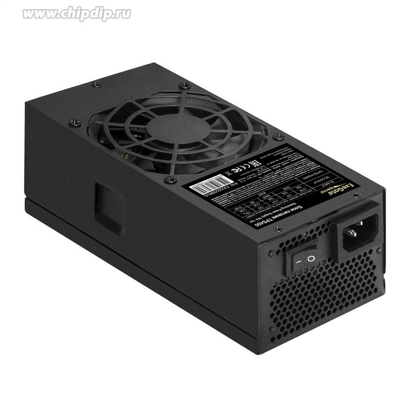 EX292228RUS, Блок питания 450W ExeGate TPS450 (TFX, 8cm fan, 24pin, (4+4)pin, PCI-E, 3xSATA, 2xIDE, black)