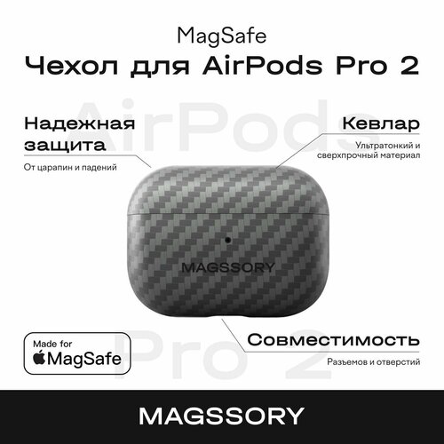Чехол Magssory для AirPods Pro 2 кевлар (арамид)