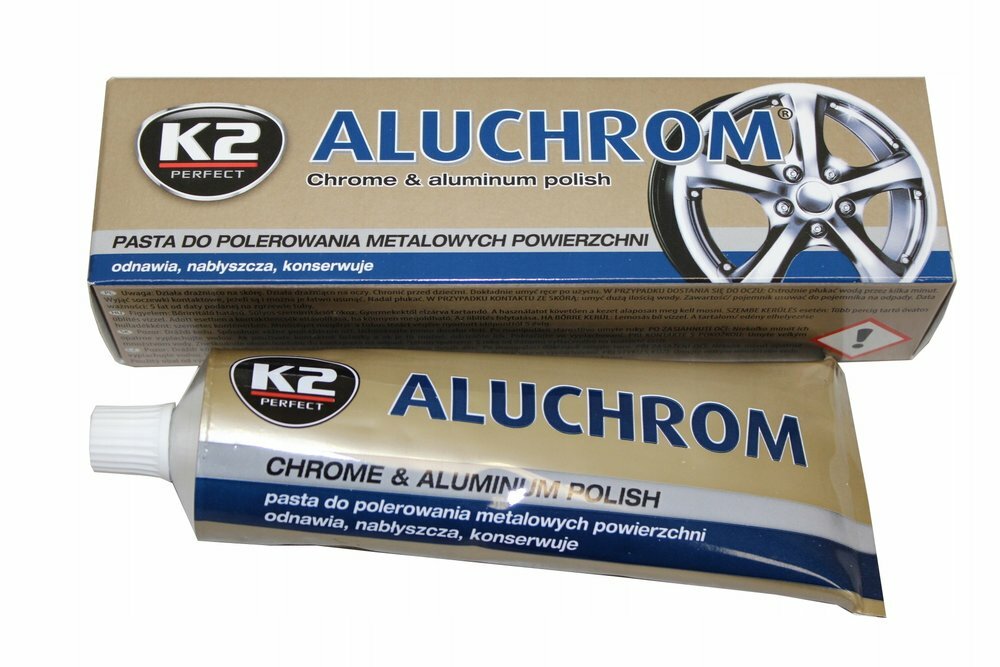 Паста для полировки метала хрома K2 Aluchrom 120гр + Подарок микрофибра