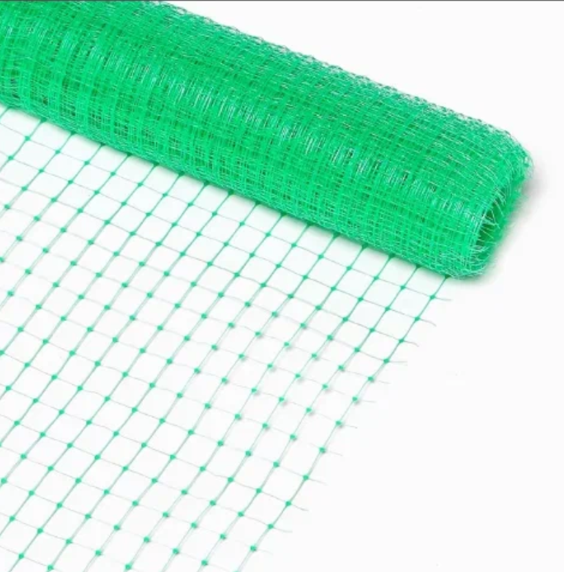 фото Сетка садовая пластиковая мягкая 1х10 м с ячейками 15х15 мм, сетка зеленая, для растений