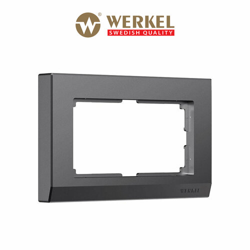 Рамка из пластика для двойной розетки Werkel Stark W0081864 графит матовый