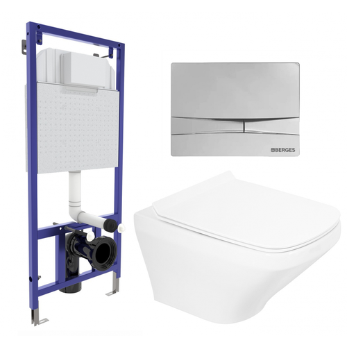 Комплект 3 в 1 инсталляция Berges Wasserhaus Novum 040253 + Унитаз подвесной BelBagno Sela BB3201CHR + кнопка хром 040253+BB3201CHR+BB3201SC комплект 3 в 1 инсталляция geberit duofix унитаз подвесной belbagno sela bb3201chr кнопка белая 111 153 00 1 115 137 11 1 111 839 00 1 bb3201chr bb3201sc