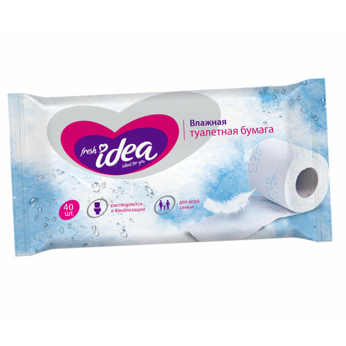 Влажная туалетная бумага Fresh Idea без запаха 40 листов 2 упаковки 223₽