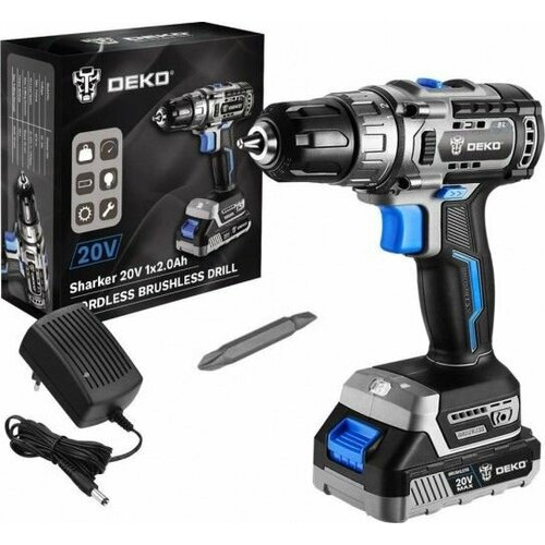 Дрель-шуруповерт аккумуляторная DEKO Sharker 20V 120Ah бесщеточная 063-4037 25250₽