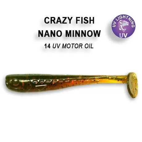 Силиконовая приманка мягкая съедобная Crazy Fish Nano Minnow 1.6" 40.64 мм 6-40-14-6 8 шт.