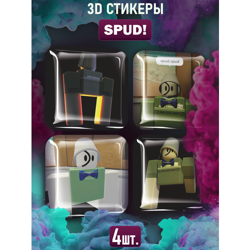 Наклейки на телефон 3D стикеры Spud! Спуд Роблокс