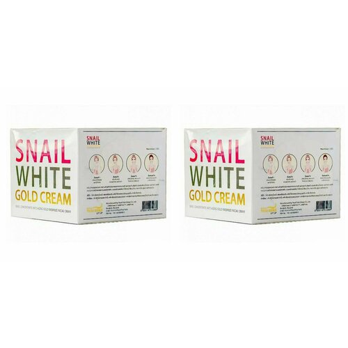Крем для лица Royal Thai Herb с муцином улитки с антивозрастным и лифтинг-эффектом Snail White Gold Cream, 50 мл, 2 шт
