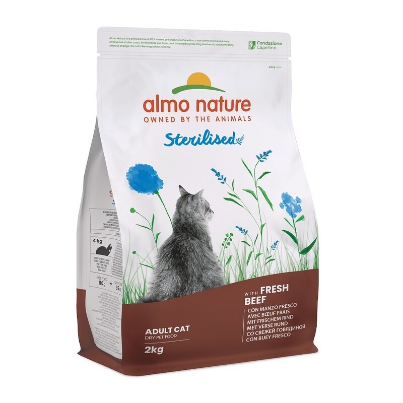Almo Nature Для кастрированных кошек с говядиной и рисом, Functional Adult Sterilised Beef and Rice 2кг