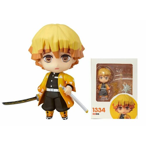 Фигурка Клинок рассекающий демонов Зеницу Агацума / Demon Slayer Zenitsu Agatsuma 1334 (10см) demon slayer figure premium chokonose figure anime demon slayer kamado tanjirou agatsuma zenitsu eat rice balls pvc toys 15 18cm