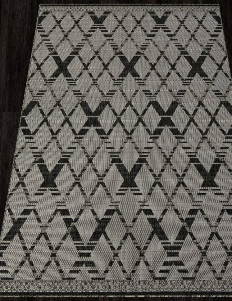 фото Ковер S135 - BLACK-GRAY - Прямоугольник - коллекция KAIR (0.6 х 1.1 м)