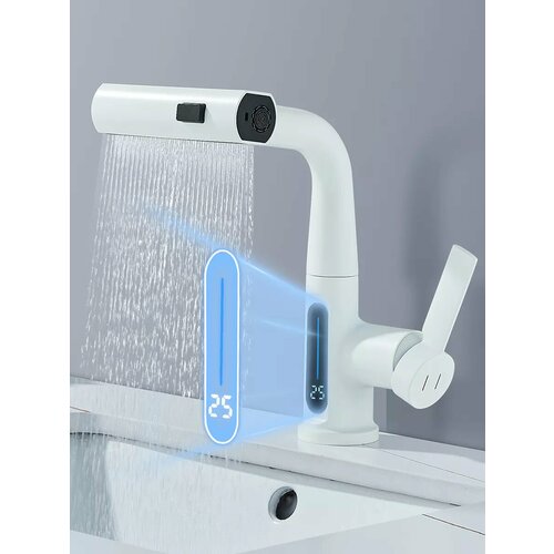 Кран для раковины с выдвижным изливом