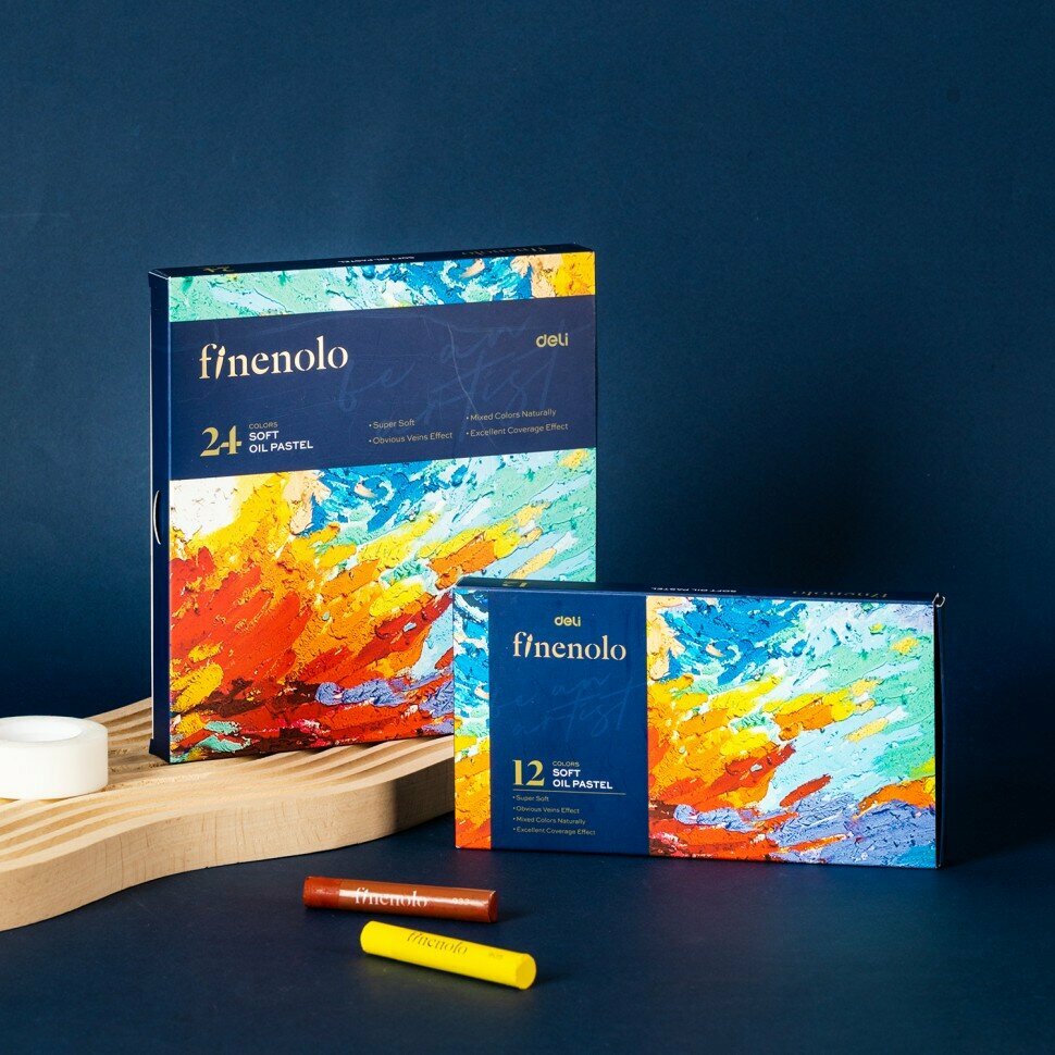 Набор пастели масляная Finenolo 24 цвета в картонной упаковке - фото №11
