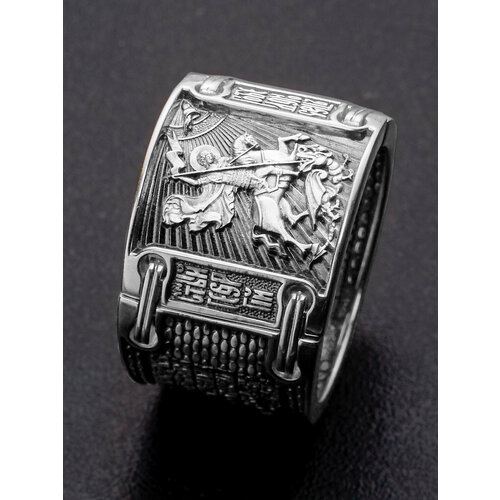 Кольцо обручальное Angelskaya925 серебро 925 проба чернение размер 24 ширина 16 мм серебристый 15180₽