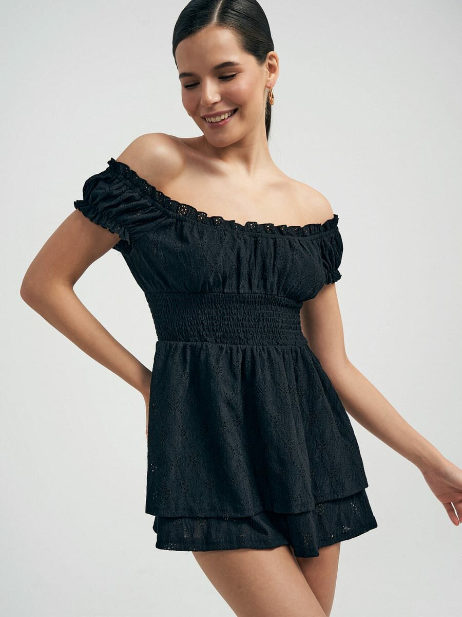 фото Летний комбинезон с шортами твое, арт. B3363, черный, XS